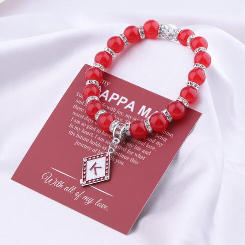 CENWA K Fraternity Greek Jewelry Man Beads Bracelet K Red Gift for Men in Saudi Arabia