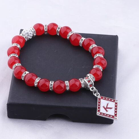 CENWA K Fraternity Greek Jewelry Man Beads Bracelet K Red Gift for Men in Saudi Arabia