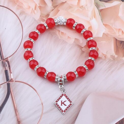 CENWA K Fraternity Greek Jewelry Man Beads Bracelet K Red Gift for Men in Saudi Arabia