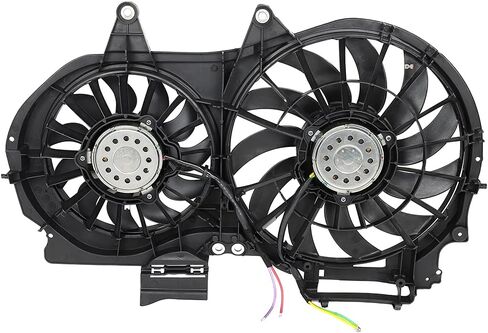 مجموعة مروحة التبريد متوافقة مع 2005-2009 لـ Audi لـ A4 Quattro 2.0L 2006-2008 لـ Audi لـ A4 Quattro 3.2L، مروحة مشعاع سوداء مناسبة مباشرة للاستبدال لمروحة تبريد المحرك in Saudi Arabia