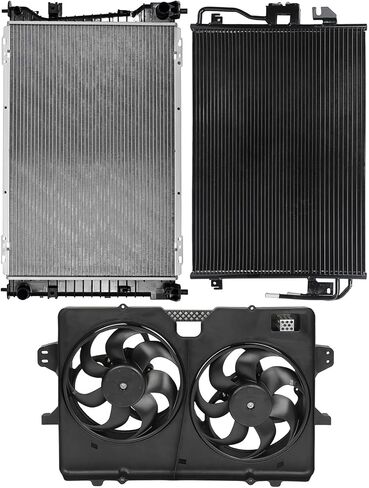 Cooling Fan Assembly Compatible with 2008 for Ford for Escape 2.3L 2009-2012 for Ford for Escape 2.5L,Radiator Fan Direct Fit Replacement for Engine Cooling Fan & Radiator & A/C Condenser in Saudi Arabia
