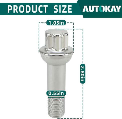 AUTOKAY Wheel Lug Nuts Bolt Stainless Steel Compatible with Mercedes Benz C200 ML500 S550 CL63 ML350 GLK350 CL500 GL450 (Pack of 5) in Kuwait