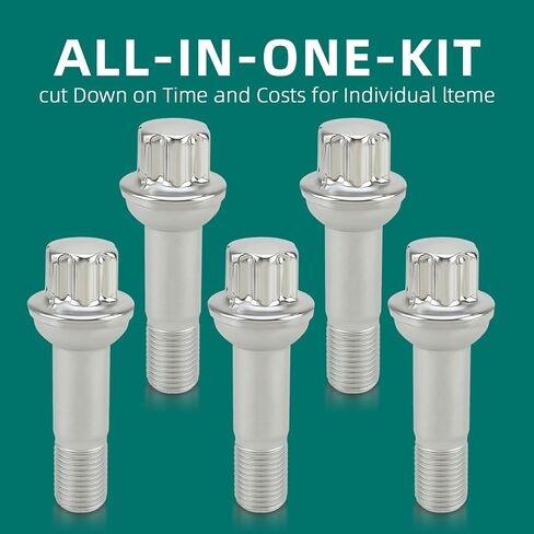 AUTOKAY Wheel Lug Nuts Bolt Stainless Steel Compatible with Mercedes Benz C200 ML500 S550 CL63 ML350 GLK350 CL500 GL450 (Pack of 5) in Kuwait