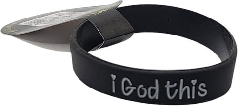 2 Pack i God this bracelet SPIRITUAL CONFIDENCE (black with white lettering) in Saudi Arabia