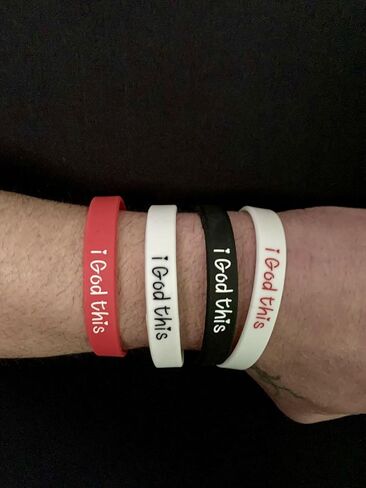 2 Pack i God this bracelet SPIRITUAL CONFIDENCE (black with white lettering) in Saudi Arabia