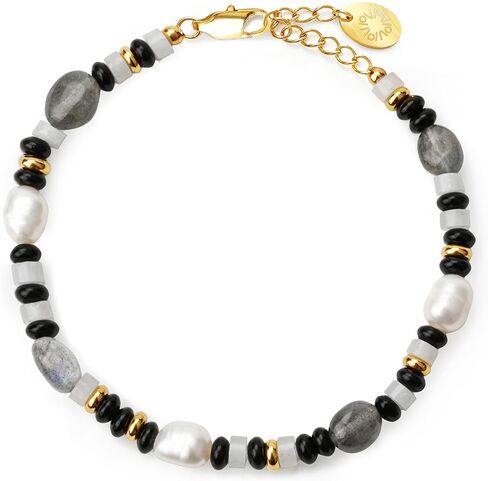 Natural Gemstone & Freshwater Pearl Bracelet for Women in Kuwait
