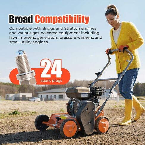 24 Pack RC12YC Spark Plugs Nickel Alloy Compatible with Briggs and Stratton Replaces 491055S 692051 792015 in Kuwait