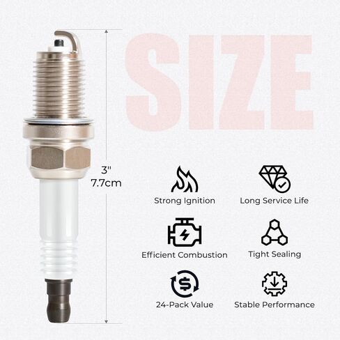 24 Pack RC12YC Spark Plugs Nickel Alloy Compatible with Briggs and Stratton Replaces 491055S 692051 792015 in Kuwait