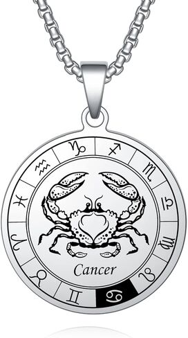 زودياك قلادة كوكبة قلادة قلادة الفولاذ المقاوم للصدأ مقاوم للماء علم التنجيم ابراج المجوهرات هدية عيد ميلاد in Kuwait
