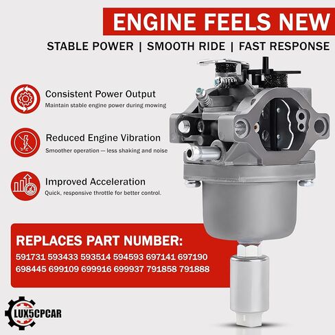 795365 594605 592224 Carburetor Carb Replace Nikki 697216 594492 595535 591734 591736 592953 593003 593028 593433 594593 697122 697141 697190 697215 698171 For Briggs Stratton 17hp 18hp 19Hp 20Hp 21Hp in Kuwait