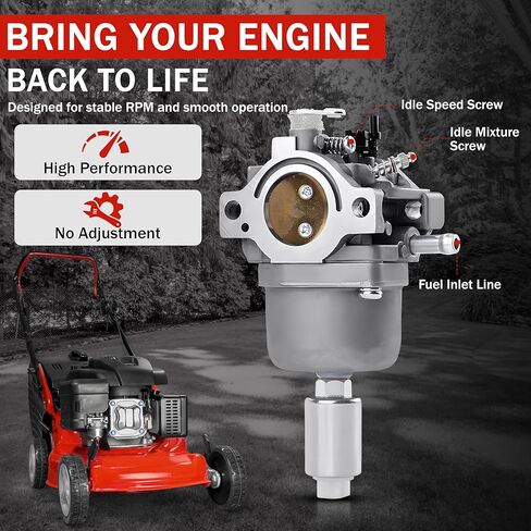 795365 594605 592224 Carburetor Carb Replace Nikki 697216 594492 595535 591734 591736 592953 593003 593028 593433 594593 697122 697141 697190 697215 698171 For Briggs Stratton 17hp 18hp 19Hp 20Hp 21Hp in Kuwait