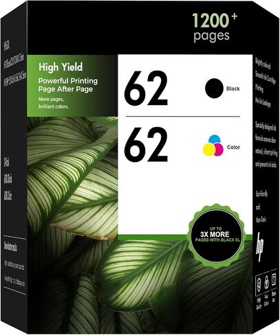62 62XL Ink Cartridges Black and Color Combo Pack Envy 7640 5660 Replacement for HP 62 62XL Ink Envy 7645 5540 5740 5660 5740 OfficeJet 200 250 Printer High Yield Black Tri-Color 2-Pack in Kuwait