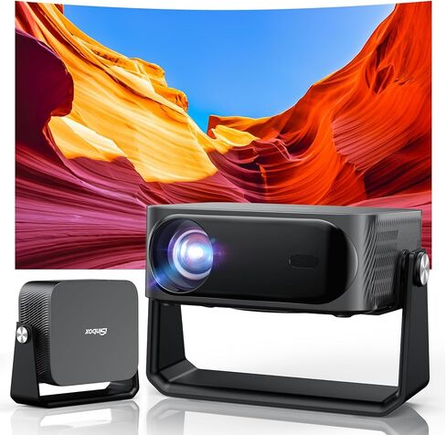 [2000 ANSI/Auto Focus & Keystone/Built-in APP] 4K Outdoor Projector with Wifi and Bluetooth, Smart Portable Projector with Built in Apps YouTube/PrimeVideo & Dolby, Home Theater Projector with HDR10+ in Kuwait