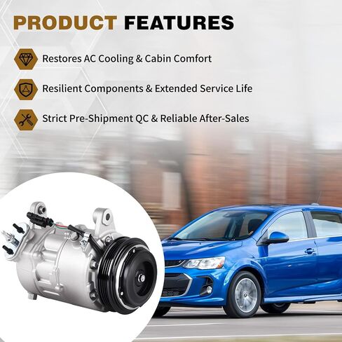 84417409 A/C Compressor with Clutch Used for Chevrolet Chevy Silverado1500 2500/3500 HD 2019-2021 GMC Sierra 1500 2019-2021, Sierra 2500/3500 HD 2020-2021 for 84417410 84877092 168343 in Kuwait