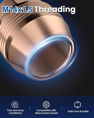 GAsupply 24pcs 14x1.5 Lug Nuts Fit for Express Silverado Sierra 1500 Suburban C1500 K1500 Avalanche, 1.13" Tall 7/8" 22mm Hex, OEM Factory Open End Acorn Lugnuts Replacement for 6 Lug | 5 Lug Wheel in Kuwait