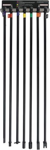 7-Piece 30" Spare Tire Removal Tool kit Compatible with Lowering & Raising Cradle-Suspended Spare Tires - Includes Flat, Pin, Hex, 12mm, ⅜, Slotted Square Heads & Mounting Bracket in Kuwait