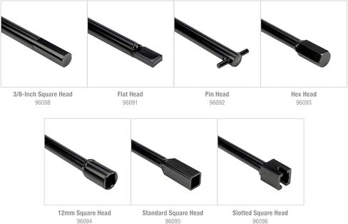 7-Piece 30" Spare Tire Removal Tool kit Compatible with Lowering & Raising Cradle-Suspended Spare Tires - Includes Flat, Pin, Hex, 12mm, ⅜, Slotted Square Heads & Mounting Bracket in Kuwait