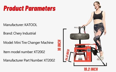 KT-2002P Mini Tire Changer Machine 39 Inch with Air Bead Breaker, 132 lbs Lightweight Design Compact Portable Wheel Changer for 12"-22 Inch Tires in Kuwait