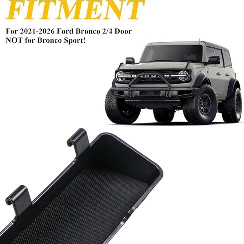 حامل نظارات شمسية لعام 2021 2022 2023 جديد Ford Bronco 2/4 باب صندوق تخزين بطاقات النظارات الشمسية حامل نظارات الشمس منظم الملحقات الداخلية، عبوة واحدة باللون الأسود in Kuwait