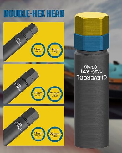 10 مقبس صواميل العروة، متوافق مع صواميل العروة Bimecc 10-Spline ومسامير العروة، بديل لـ TA20-19/21، مفتاح صامولة العروة 10-Spline مع محرك سداسي 19 مم و21 مم، CR-MO in Kuwait