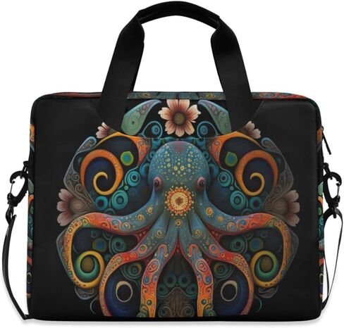 Laptop Bag (Mandala Octopus), Laptop Sleeve Case with Non-Slip Comfortable Shoulder Strap Multi-Pockets Messenger Bag Briefcase Fits 13-16 inch Laptop Computer Tablet in Kuwait