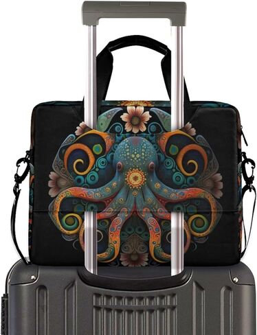Laptop Bag (Mandala Octopus), Laptop Sleeve Case with Non-Slip Comfortable Shoulder Strap Multi-Pockets Messenger Bag Briefcase Fits 13-16 inch Laptop Computer Tablet in Kuwait
