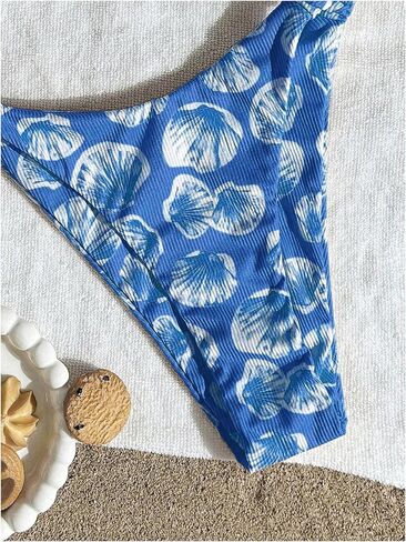 WDIRARA Women's 2 Piece Bikini Sets Seashell Triangle High Cut Thong Bathing Suits in Saudi Arabia