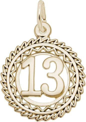 Cutout Number 13 w/Wavy Frame Charm (Choose Metal) by Rembrandt in Saudi Arabia