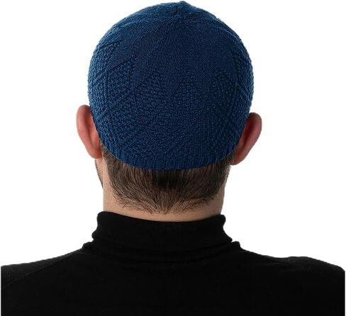 Modefa Men's Islamic Turkish Diamond Pattern Knitted Kufi Hats for Men - Islamic Muslim Headwear for Men - Prayer Cap Takke in Saudi Arabia