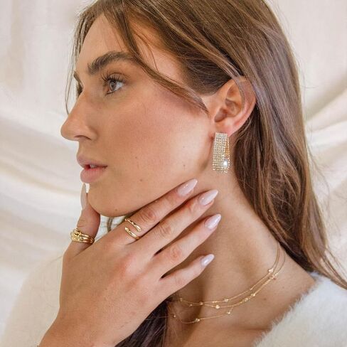 Ettika Choker Necklace For Women. Triple Layered Perfect CZ Crystal Dotted 18k Gold Plated Chain Necklace. Choker, Jewelry in Saudi Arabia