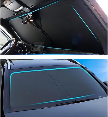 Car Windscreen Sun Shade for Ford Excursion 2000 2001 2002 2003 2004 2005, Front Windshield Sunshade Blocks UV Rays Sun Visor Protector Keep Vehicle Cooler,C in Saudi Arabia