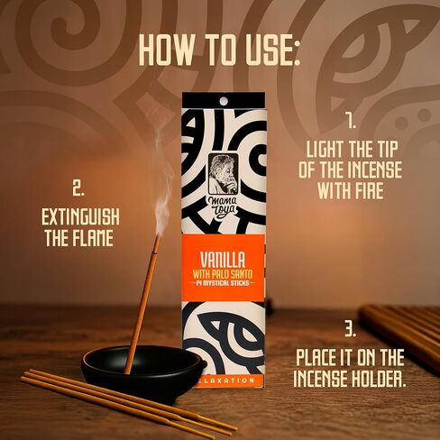 Vanilla with Palo Santo Incense Sticks (14 Mystical Sticks) Relaxation –Comforting, Purifying & Handcrafted Natural Aroma in Saudi Arabia