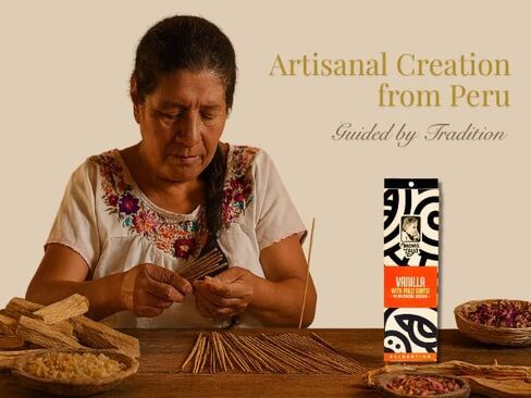 Vanilla with Palo Santo Incense Sticks (14 Mystical Sticks) Relaxation –Comforting, Purifying & Handcrafted Natural Aroma in Saudi Arabia