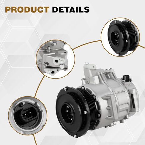 158368 Air Conditioner AC Compressor with Clutch Compatible with Toyota 2009-2016 Venza 2.7L 2009-2013 Highlander 2.7L Replace 815579 4711019 648383 CO-20759C in Kuwait