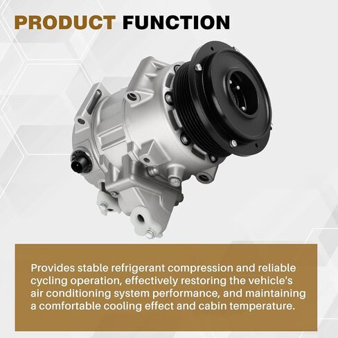 158368 Air Conditioner AC Compressor with Clutch Compatible with Toyota 2009-2016 Venza 2.7L 2009-2013 Highlander 2.7L Replace 815579 4711019 648383 CO-20759C in Kuwait