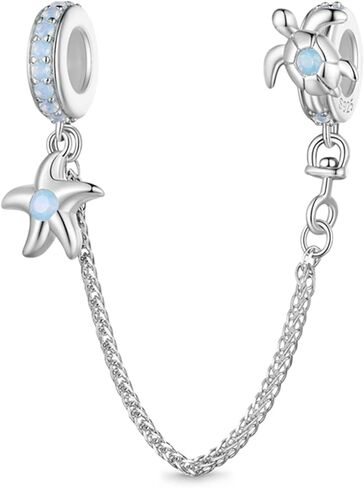 GNOCE Sea World Safety Chain Charms 925 Sterling Silver Dangle Charms for Bracelet Jewelry Gift For Women Wife in Saudi Arabia