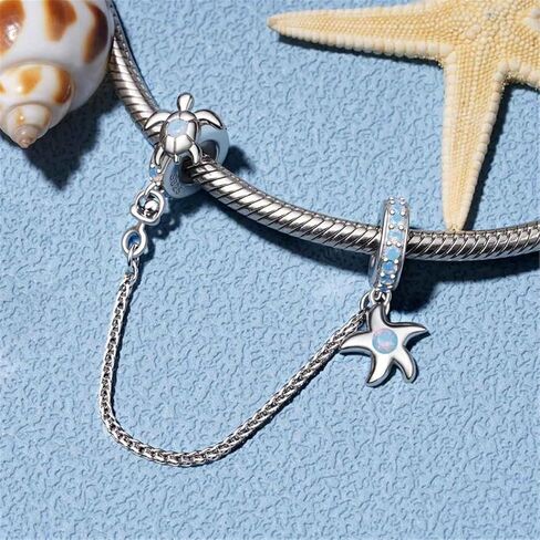 GNOCE Sea World Safety Chain Charms 925 Sterling Silver Dangle Charms for Bracelet Jewelry Gift For Women Wife in Saudi Arabia