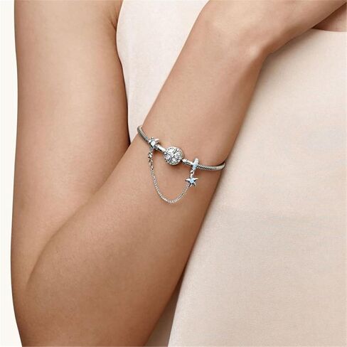 GNOCE Sea World Safety Chain Charms 925 Sterling Silver Dangle Charms for Bracelet Jewelry Gift For Women Wife in Saudi Arabia