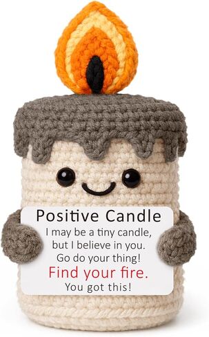 Mini Funny Positive Crochet Candle Gifts for Women - Easter Basket Birthday Emotional Inspirational Support Gifts for Coworker Friends Teenage Teachers Sister Mom - Motivational Little Remind in Kuwait