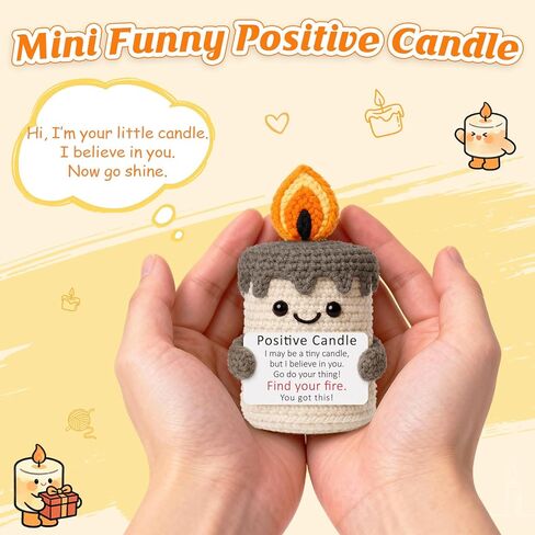 Mini Funny Positive Crochet Candle Gifts for Women - Easter Basket Birthday Emotional Inspirational Support Gifts for Coworker Friends Teenage Teachers Sister Mom - Motivational Little Remind in Kuwait