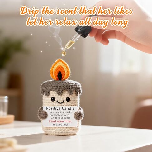 Mini Funny Positive Crochet Candle Gifts for Women - Easter Basket Birthday Emotional Inspirational Support Gifts for Coworker Friends Teenage Teachers Sister Mom - Motivational Little Remind in Kuwait