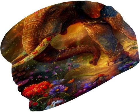 Elephant Rainbow Floral Beanie Hats for Women Men Slouchy Beanies Winter Hats Skull Cap Warm Velvet Cancer Headwear in Kuwait