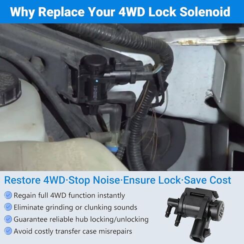 9L14-9H465-BA 4x4 Locking Hub Vacuum Solenoid Fit for Expedition F150 Navigator Super Duty F250 F350 F450 F550 Vacuum Solenoid Pur ge Valve Replacement 6L3Z-9H465-A 7L1Z-9H465-B in Kuwait
