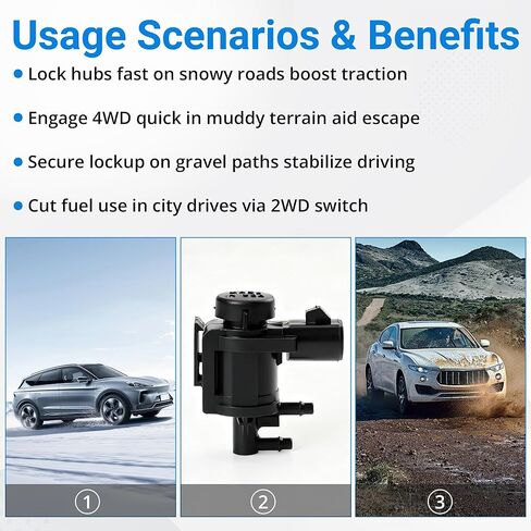 9L14-9H465-BA 4x4 Locking Hub Vacuum Solenoid Fit for Expedition F150 Navigator Super Duty F250 F350 F450 F550 Vacuum Solenoid Pur ge Valve Replacement 6L3Z-9H465-A 7L1Z-9H465-B in Kuwait