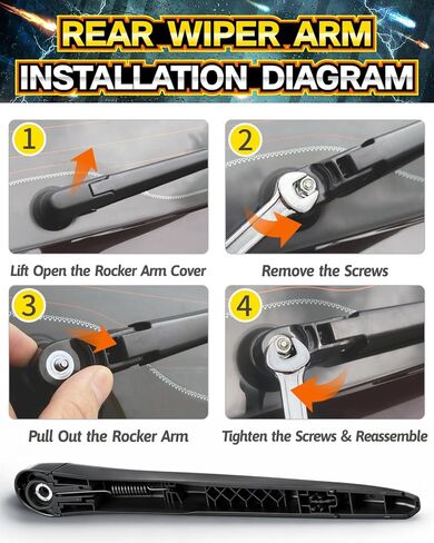 Rear Wiper Arm Blade Assembly, Replacement for Mercedes-Benz GLS-Class 2020–2025 (X167), GLS 450, 580, AMG GLS 63 | Back Windshield Wiper Blade Arm, Nut, Cap Cover Accessories Set in Saudi Arabia