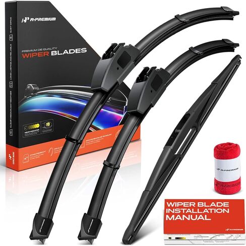A-Premium 24"/16"/14" Windshield Wiper Blades Compatible with Subaru Impreza 2008 2009 2010 2011 - Front Rear Wipers Blade Set for Hook/RL3 Arm Connector, with Wear Indicator & Towel (Pack of 3) in Saudi Arabia