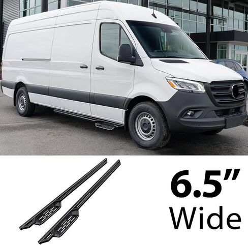 HD Ridez Pocket Drop Steps Armor Compatible with Dodge Sprinter 2007-2009 Full Size Van & Mercedes-Benz Sprinter 10-26(Exclude Passenger Van With Rear A/C and 2015 4X4) (Nerf Bar Side Steps Side Bars) in Saudi Arabia