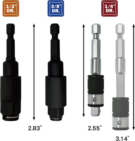 مجموعة محول مقبس الصدمات الدوارة 2 في 1 من KESI، 3 قطع، متعددة الوظائف، 1/4 بوصة، 3/8 بوصة، 1/2 بوصة، درجة التأثير، دوران 360 درجة، حامل لقم مغناطيسي، فولاذ Cr-Mo، براءة اختراع أمريكية، مثقاب كهربائي ومفتاح ربط in Kuwait
