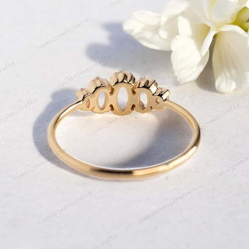 Vintage Green Tourmaline Engagement Ring 10K Yellow Gold Vermeil October Birthstone Stacking Promise Ring Handmade Gift for Her in Saudi Arabia