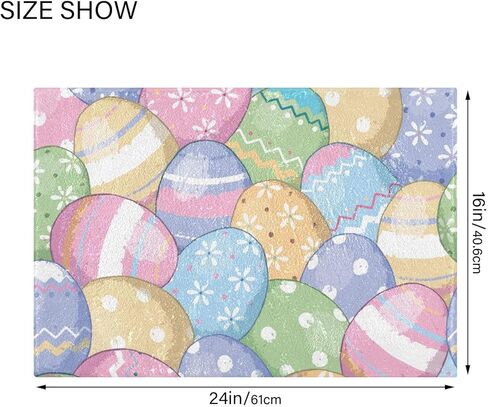 Cute Easter Eggs Absorbent Bathroom Rug, 24''x16'' Extra Soft Thick Plush Bath Mat, Non-Slip Shaggy Bath Rug for Tub, Shower and Bath, Machine Washable in Kuwait
